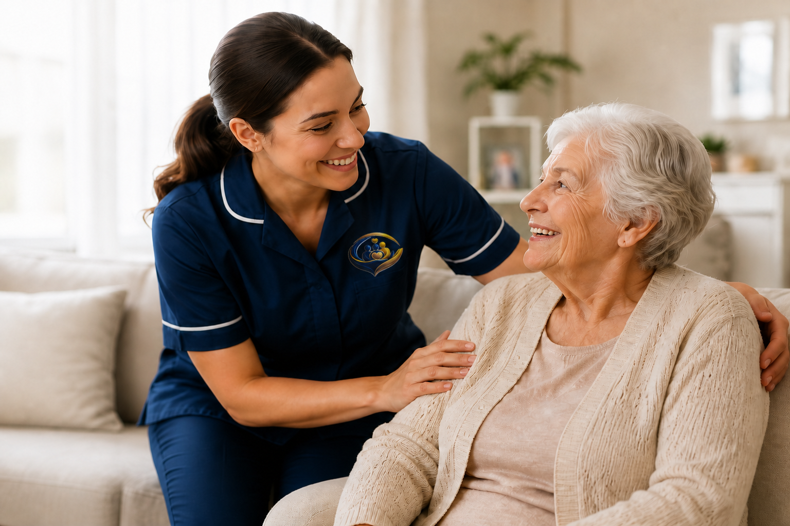 CMI care professional supporting an older client